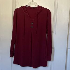 Lotusmile Maroon Popover Hoodie XXL